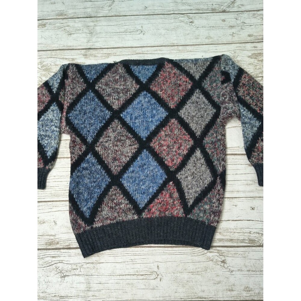 Vintage Rendezvous Multi Color Argyle Pattern Sweater Size 54 (Runs Small) - Picture 6 of 6